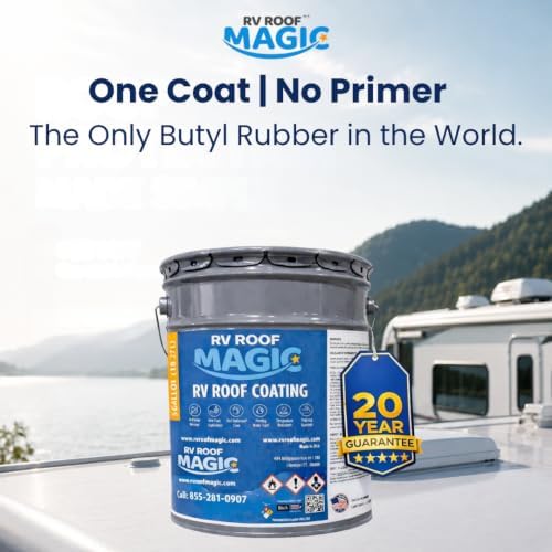 Best RV Roof Sealant for RV Roof Repair – Protects Your Roof from Water Leaks | One Coat Application, No Primer Needed | UV Resistant | 5 Gallon Pail |Covers 250 Sq. Ft.