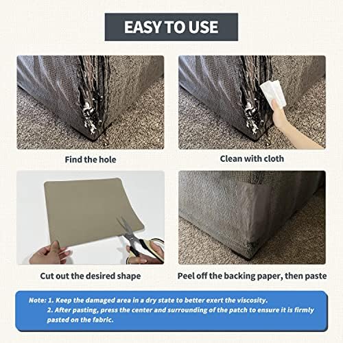 KING MOUNTAIN Canvas Repair Patch 9 x11 Inch 2 Pcs Self-Adhesive Waterproof Fabric Patch for Sofas, Tents, Furniture,Tote Bags, Car Seats (White1.0)