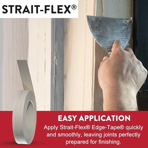 Drywall Tape – Edge-Tape Wall Repair – Fast Installation, Clean Straight Edges, Reduces Waste, Uses Standard Compound – Efficient Drywall and Corner Finishing – 100 ft Roll