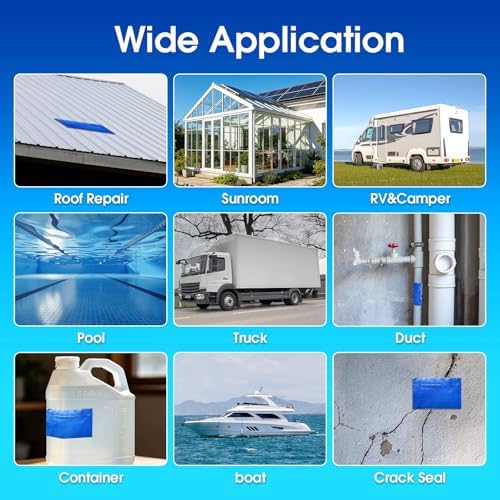Lelegeli Butyl Tape Blue 6 Inch x 16 ft, Heavy Duty Waterproof Tape for Solar Pool Cover, Pool Liner Repair, RV Awning Sealing, Strong Adhesive, UV Resistant, All Weather Sealant Tape