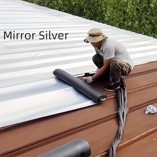Waterproof Sealant Tape Self Adhesive Rubberized Asphalt Tape for RV Roof Metal Roof Corrugated Roof Leak Repair UV Resistant Heavy Duty Waterproofing Membrane(Silvery, 19.68in*196.85in)