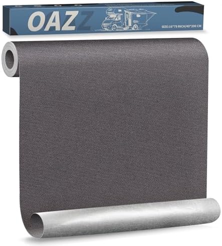 OAZ 16 x 79 inch Canvas Repair Patches Canvas Fabric Patch Self-Adhesive Fabric Repair Tape Waterproof Outdoor Gear Patch Kit for Boat Cover Awning Sofa Chair Couch Tent Bag (Dark Gray)