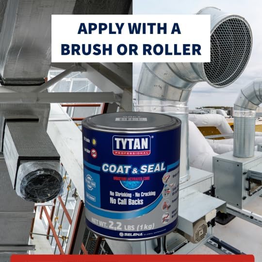 Coat & Seal Waterproof Sealant, Easy-to-Apply Paste, No Primer Required, Apply to Wet Surfaces, UV Resistant, No Cracking, Ideal for Gutters, Chimneys, Skylights, RVs, Roofs (1 qt) - 6 Pack