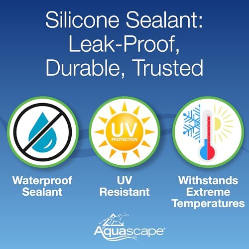 Aquascape Black Silicone Sealant – Safe for Fish, Waterproof, Flexible, and Durable Adhesive for Ponds, Water Features, and Aquariums, 10.1 oz, 29186