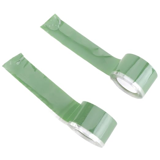 Walfront Self Fusing Silicone Tape, Silicone Repair Tape 2 Pack 1.5m X 2.5cm, Pipe and Hose Wrap, 76 to 500°F Heat Resistance, for Plumbing Emergency Leak Repair (Green)