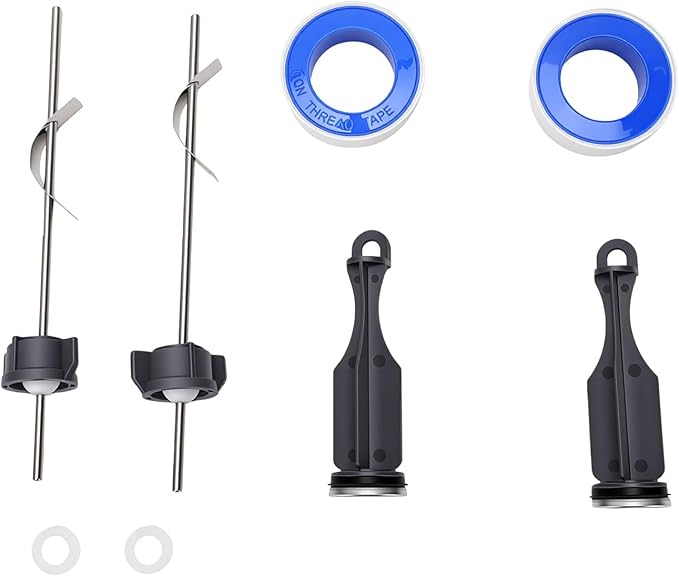 Sink Drain Fittings Replacement for Price with 2 Drain Stoppers, 2 Pivot Rods, PTFE Tapes, Bathroom Sink Plug Assembly Repair Kit for Lavatory