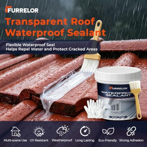 Transparent Waterproof Sealant 17.6 Oz,Water Based Leak Roof Repair