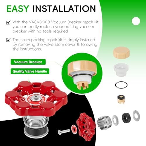 2Pack Universal Outdoor Faucet Repair Kit with VACVBKX1B Vacuum Breaker Kit