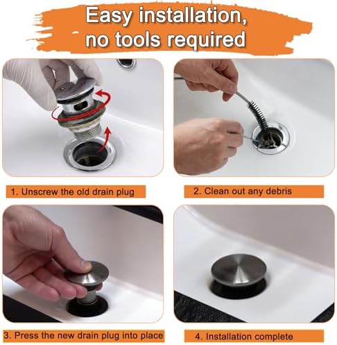 Drain Sink Stopper for Pfister 972-098J,Brushed Nickel Sink Plug Part, Bathroom Push & pop up Seal Drain Stopper Assembly 35338-06XX