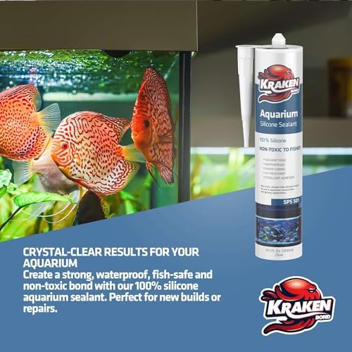 Kraken Bond Black Spray Waterfall Foam Sealant 2x24 oz & Aquarium Silicone Sealant 2x10.1 fl. oz – Bundle for Vivarium, Terrarium, Fountain & Aquascape Background, Foam Gun and Cleaner Included