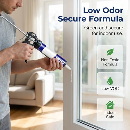 Sealant Waterproof, Silicon Waterproof Sealant Outdoor Silicone Sealant, Outdoor Water Proof Exterior Sealants High Temp Resistant Exterior Sealant (White-1PC)