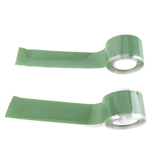 Walfront Self Fusing Silicone Tape, Silicone Repair Tape 2 Pack 1.5m X 2.5cm, Pipe and Hose Wrap, 76 to 500°F Heat Resistance, for Plumbing Emergency Leak Repair (Green)
