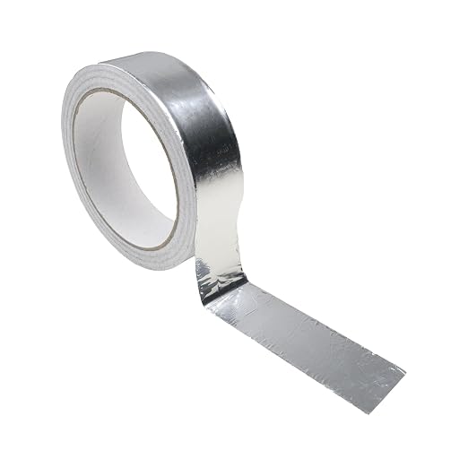 1 Roll Aluminum Foil Tape 1.2in x 65ft (30mm x 20m), 3.9mil for HVAC Repair | Flexible aluminum foil adhesive tape for HVAC ducts, dryer vents, pipe wrapping, insulation and general sealing repairs.