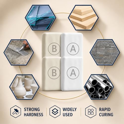 Strong Clay Iron Adhesive, Steel Reinforced Epoxy Putty, Repair Putty Waterproof, Heat Resistant Drillable, Filler for Metal PVC Pipe, Plastic Wood Ceramic, Easy Operation, Strong Adhesion (1PCS)