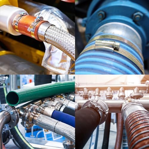 uxcell Flexible Pipe Coupling, 108mm Pipe Connector with Stainless Steel Hose Clamps Stainless Steel Pipe Repair Clamp for Plastic and Metal Pipes