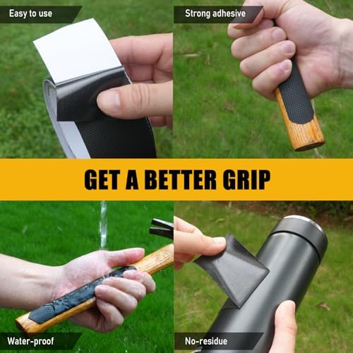 Rubber Grip Tape, 4 In x 10 Ft, Non-Abrasive Strong Adhesive Waterproof
