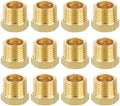 METALLIXITY 12PCS 3/8" MNPT x 1/4" FNPT Thread Brass Hex Bushing Extension | Brass Pipe Fittings, Tube Adapters Convert for Water Line, Tub Spout/Shower Head