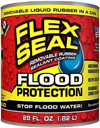 Flex Seal Liquid Flood Protection, 28 oz, Waterproof Rubberized Liquid, Removable, Use on Windows, Doors, Garage Doors, Seams, Casings, Thresholds, Conduits, Vents, Ducts, and More