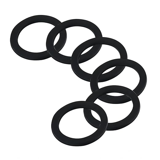 Qrity 6 PCS Rubber Washer, Flat Washer Gasket, Rubber O-Ring, Sealing Gasket Washers, OD 55mm, ID 41mm, for Sealing Joints and Pipes