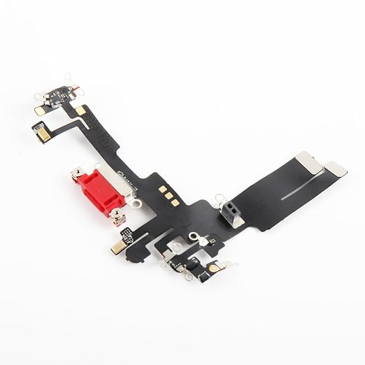 for iPhone 14 Lightning Charging Port Replacement (Red) USB Dock Connector Flex Cable Assembly Includes Waterproof Tape & Tool Kit for A2882, A2649, A2881, A2884, A2883