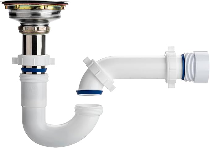 (1 Pack) eflyefly 1-1/2 inch Kitchen Sink Drain Kit with P Trap