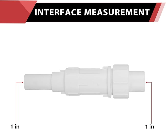 (Pack of 1) EFIELD 1 Inch PVC Expansion Repair Coupling for Broken or Cracked Pipe, Schedule 40, White,(PVC030)