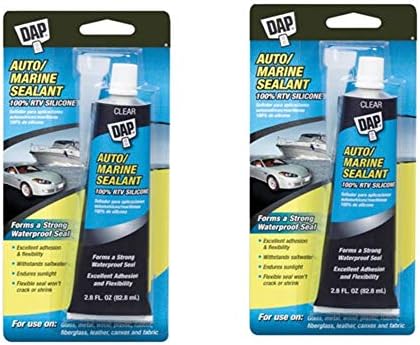 DAP 00694 2.8-Ounce Silicone Rubber Auto/Marine Sealant, Clear- Pack of 2