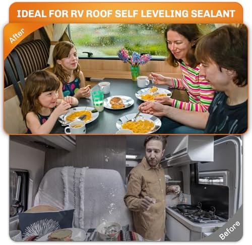 WELLUCK 12PC Self Leveling RV Roof Sealant Lap for RV Roofs, White Flexible Repair Caulking Rubber Epdm Sealant for Camper Motorhomes Trailers, Secure Odorless Waterproof & UV All Weather Adhesive