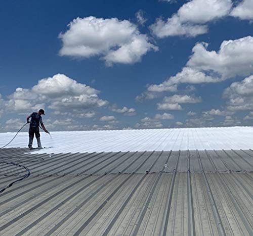 Ames Maximum Stretch - Waterproof Sealant Membrane - Perfect For Roofing, Repairs, Concrete, EPDM & Wood - Liquid Rubber Sealer - Up To 650% Elastic - Made in USA, White, 4.6 Gallon (Pack of 1)