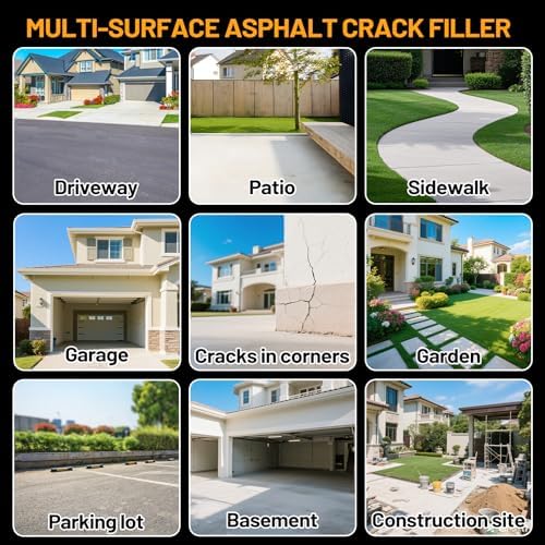 Asphalt Crack Filler, 4.5LB Waterproof Self Leveling Driveway Crack Filler