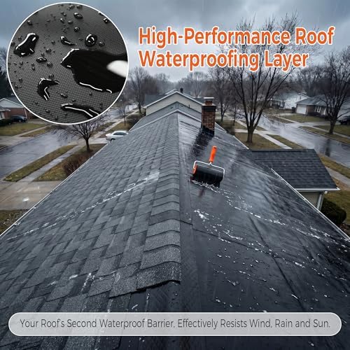50mil EPDM Waterproofing Membrane for Roof Underlayment 32.8ft X 40in - Self-Adhesive Rubber Roofing Materials Heavy Duty Peel and Seal Roofing Roll for Patio, Rv, Metal Roof (Textured Surface)
