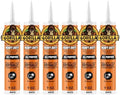 Gorilla Heavy Duty Construction Adhesive, White Glue, 9 Ounce Cartridge (Pack of 6) - Gap Filling and Waterproof