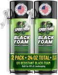 Sprayman Black Waterfall Foam Sealant - (2x12oz) Expanding Polyurethane Pond Foam Sealer, UV Resistant, Water Proof Spray for Landscape & Exterior, Straw Use, 2 Pack