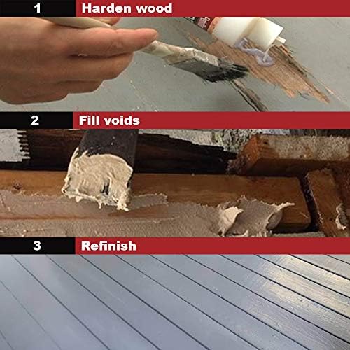 PC-Products PC-Woody Wood Repair Epoxy Paste, Two-Part 12 oz, and PC-Petrifier Wood Hardener 16 oz, Kit