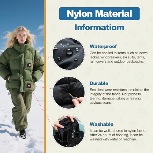 KING MOUNTAIN Self Adhesive Nylon Fabric Repair Tape, 4×63 Inches, Quick Down Jacket Repair Patch, Waterproof Outdoor Gear Patch Kit for Tent,Backpacks,Umbrella, Gloves, Sleeping Bag (Grey)