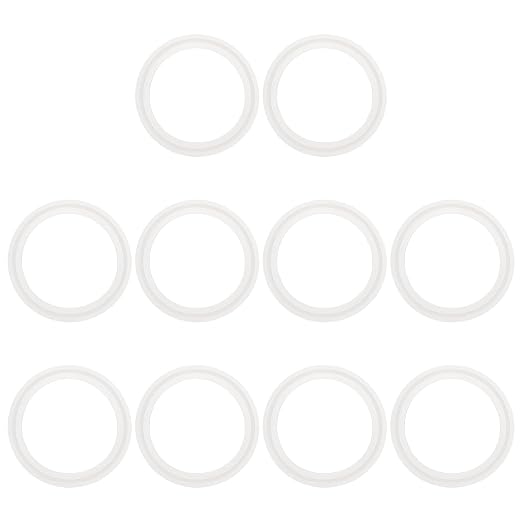 uxcell 10Pcs Silicone O Ring, 3.05" Silicone O-Rings Gasket Sealing Gasket Washers for 2.48" Clamp for Compressor Valves Pipe Repair Sink Plug Bathtub Plug Faucets, White