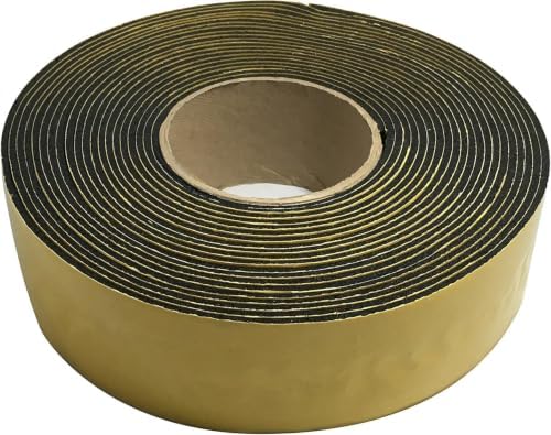 Frost King Rubber Insulation Tape | 2in Wide, 1/8in Thick, 30ft Long | For Pipes | Black | Pack of 8