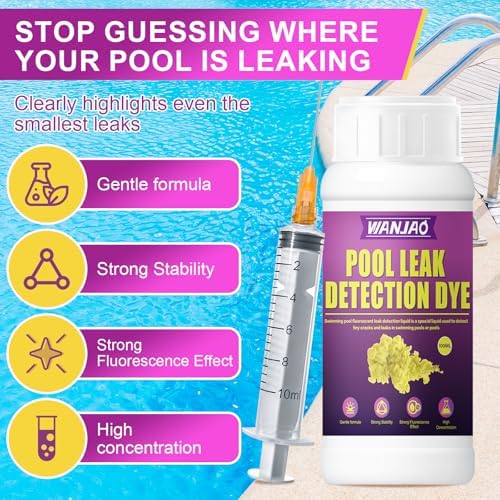 Yellow Pool Leak Detection Dye Kit, Strong Fluorescence Effect,100ML