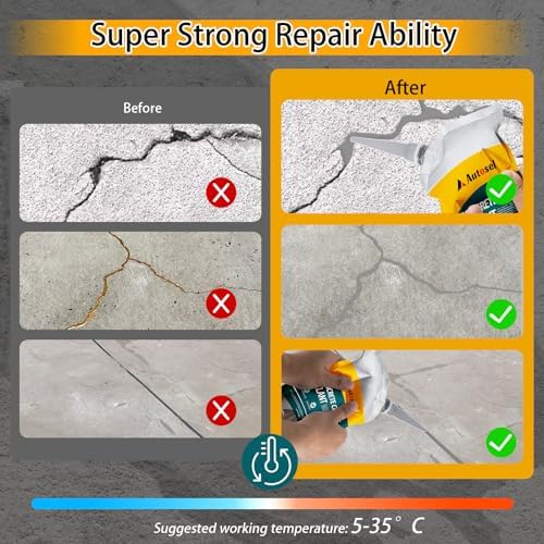 Concrete Crack Filler, High Elasticity Cement Crack Repair Sealant, Self-Leveling Waterproof Caulking Glue for Driveways, Walkways, Patios, Outdoor Concrete Joint Repair-2 PCS