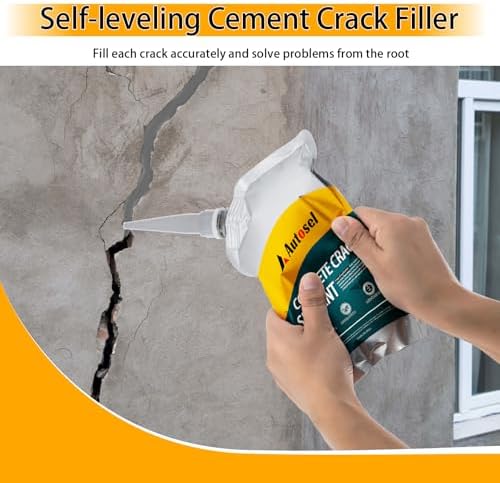Concrete Crack Filler, Cement Crack Filler, Self-Leveling Crack Filler Concrete Repair, Asphalt Crack Filler, Quick-Drying – No Cracking, Sealant for Repairing Driveway Cracks and Roof Leaks – 6 Pack