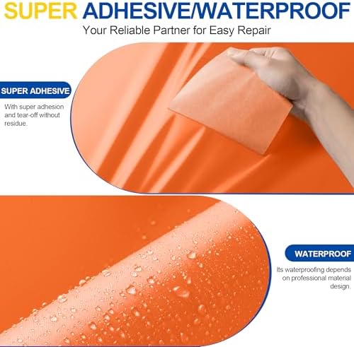 Fabric Repair Tape, Self Adhesive Nylon Repair Patch Kit Orange 4" x 70"