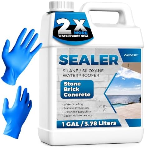 1 Gallon Concrete Sealer, Penetrating Water Repellent for Pavers & Stone