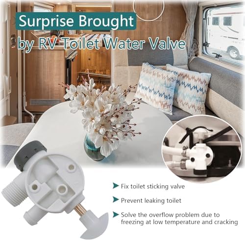 2 Pack 385314349 RV Toilet Water Valve Kit for Dometic Pedal Flush Toilets