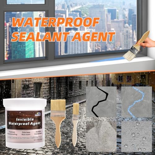 BABADA Transparent Waterproof Coating, 35oz Invisible Waterproof Agent Indoor & Outdoor Waterproof Sealant Water-Based Clear Sealant Waterproof 1KG