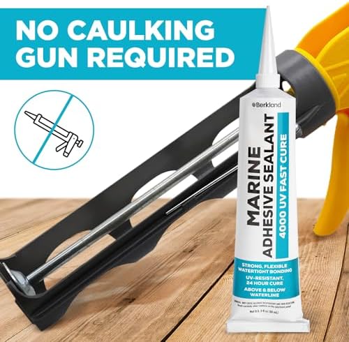 Berkland Marine Adhesive Sealant 4000 UV, 3 oz White - Tack Free in 20 Min
