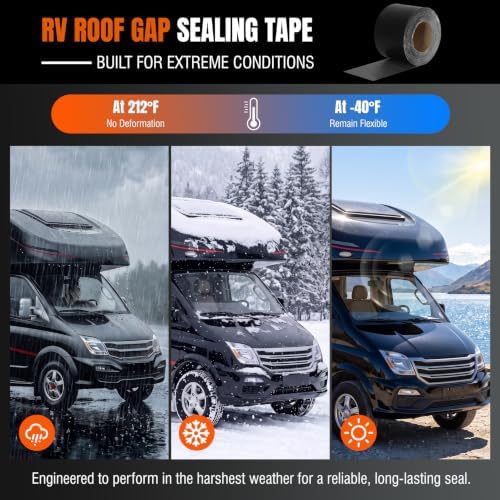 Werhoo 45 Mil EPDM Butyl Sealing Tape, 4 Inch x 32 Foot Black Self-Adhesive Weatherproof Roof Repair Membrane for Boat, Roof, Window, RV, Vent, Crawl Space