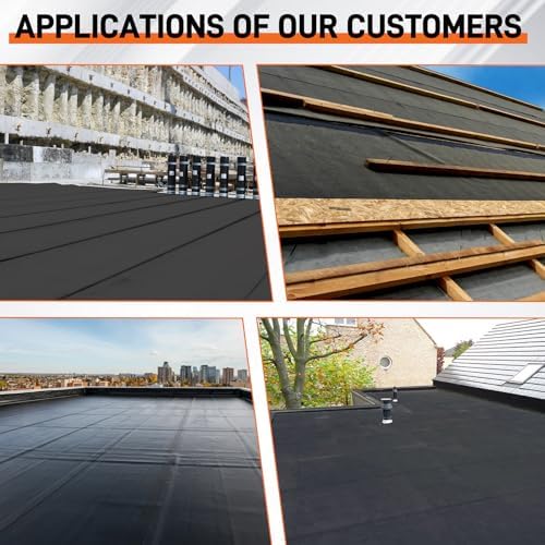 51 Mil EPDM Rubber Roofing Rolls - 39" x 16ft Self Adhesive Roof Membrane