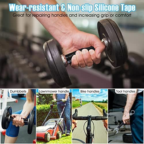1" X 19.5 Ft Fusion Grip Silicone Tape, Black Self-Fusing Rescue Tape Rubber Wrap Adhesive Tape for Emergency Pipe & Plumbing Repair, Sports and Gym Equipment Pull Up Bars Barbells Tools Fixing