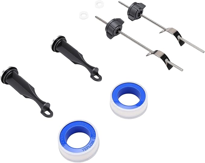 LiebeWH Sink Drain Pop Up Stopper Kit with 2 Stainless Steel Stoppers 2 Pivot Rods Plumber Tape for Replacement