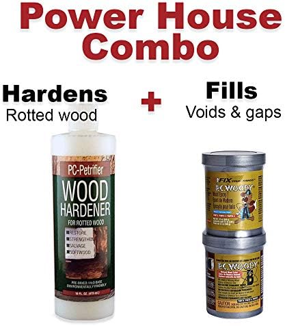 PC-Products Wood Repair Epoxy Paste and Wood Hardener Kit, PC-Woody 6 oz and PC-Petrifier 8 oz